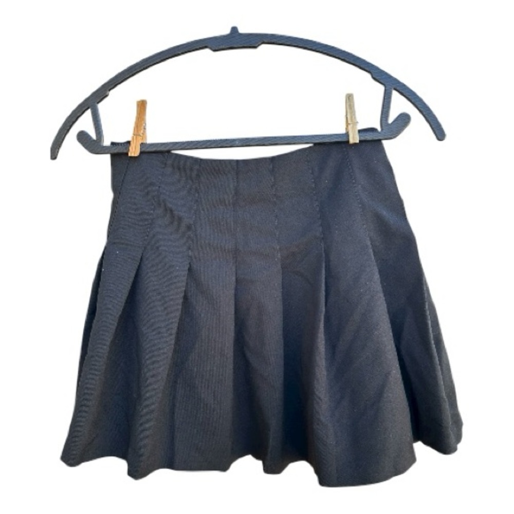 Divided H&M Preppy School Girl Pleated Black Mini Skirt Sz 2 - Picture 4 of 6